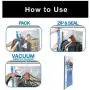 Smart Design MagicBag Instant Space Saver Storage - Airtight Double Zipper - for Clothing, Pillows, More - Home Organization - Hanging Extra Large Dress - (2 Bags)