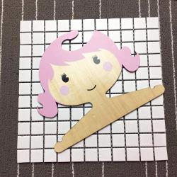Studyset Kids Clothes Hangers, Wooden Cartoon Girl Shape Coat Hanger for Kids Room Storage Decoration Pink
