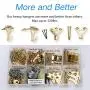Picture Hangers, Quality Picture Hanging Kit, 225pcs Heavy Duty Frame Hooks Hardware with Nails, Hanging Wire, Screw Eyes, D Ring and Sawtooth for Wall Mounting