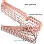 KOOBAY Top 17" Rose Copper Gold Shiny Steel Wire Clothes Hanger Non Slip Shoulders for Shirts ,Coat ,Slacks Storage & Display (60)
