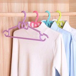 preliked 10 Pcs Clothes Hangers Cute Bow Decor Anti-Skid Clothes Plastic Drying Racks (Purple)