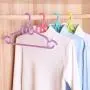 preliked 10 Pcs Clothes Hangers Cute Bow Decor Anti-Skid Clothes Plastic Drying Racks (Purple)