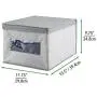 mDesign Soft Fabric Stackable Closet Storage Organizer Holder Boxes Bin with Clear Window, Attached Hinged Lid - Bedroom, Hallway, Entryway, Closet, Bathroom - Textured Print, Large, 6 Pack - Gray mDesign Soft Fabric Stackable Closet Storage Organizer Holder Boxes Bin with Clear Window, Attached Hinged Lid - Bedroom, Hallway, Entryway, Closet, Bathroom - Textured Print, Large, 6 Pack - Gray
