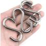 15 Pack Heavy Duty Stainless Steel S Shaped Hooks 2.2 Inch Long 1/5 Inch Thickness S Metal Hooks