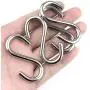 15 Pack Heavy Duty Stainless Steel S Shaped Hooks 2.2 Inch Long 1/5 Inch Thickness S Metal Hooks 15 Pack Heavy Duty Stainless Steel S Shaped Hooks 2.2 Inch Long 1/5 Inch Thickness S Metal Hooks