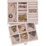 RR ROUND RICH DESIGN Jewelry Boxes - Multifunctional Portable Travel Jewelry Storage Case with 2 Drawers Top Mirror and Metal Lock - White