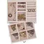RR ROUND RICH DESIGN Jewelry Boxes - Multifunctional Portable Travel Jewelry Storage Case with 2 Drawers Top Mirror and Metal Lock - White RR ROUND RICH DESIGN Jewelry Boxes - Multifunctional Portable Travel Jewelry Storage Case with 2 Drawers Top Mirror and Metal Lock - White