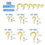 Glarks 100-Pieces 6 Sizes Yellow Vinyl Coated Cup Hooks Screw-in Ceiling Hooks Screw Hooks Mug Hooks Hangers Assortment Kit for Home and Office Use
