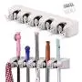 Wall Mount Magic Mop and Broom Holder Plastic Hanger Brush Cleaning Tool