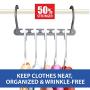 Wonder Hanger Max New & Improved, Pack of 50?Triples, The Closet Space for Easy, Effortless, Wrinkle-Free Clothes, Comes Fully Assembled, Grey