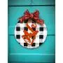 personalized monogram Halloween Round Farmhouse plaid wreath spider door hanger personalized monogram Halloween Round Farmhouse plaid wreath spider door hanger