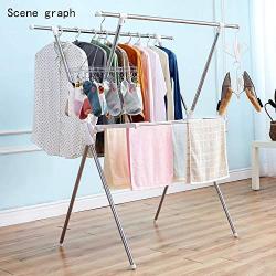 Drying Space Su Floor Type Collapsible Stainless Steel Clothes Hanger，Household Indoor Balcony Clothes Drying Pole Telescopic Clotheshorse Shoe Rack