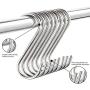 S Hooks Small, 24 Packs, Stainless Steel S Shaped Hooks for Hanging Pan/Pots/Clothes/Towels, S Shower Curtain Hooks for Hanging Plants Outdoors(Silver, 3.5''/9CM, Weight: 17g Each, Diameter: 4.2MM)
