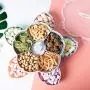 m?kvfa Rotating Snack Box, Flower Design Candy Food Storage Boxes Jewelry Organizer Fruit Boxes Candy Dish Compartment Snack Plate Wedding Candy Trays,Party Snack Plate (Multicolor)