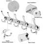 WHITGO Wall Mount Coat Hook, 2 Pack 15 Hooks Stainless Steel Coat Hangers Rack Robe Hat Clothes Hook Wall Coat Rack Hooks
