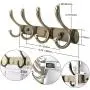 WEBI Coat Rack Wall Mounted,4 Coat Hooks for Hanging Coats,Metal Wall Coat Rack with Hooks Dual Hook Rack Hook Rail Coat Hanger Wall Mount for Entryway Jacket,Bronze