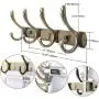 WEBI Coat Rack Wall Mounted,4 Coat Hooks for Hanging Coats,Metal Wall Coat Rack with Hooks Dual Hook Rack Hook Rail Coat Hanger Wall Mount for Entryway Jacket,Bronze WEBI Coat Rack Wall Mounted,4 Coat Hooks for Hanging Coats,Metal Wall Coat Rack with Hooks Dual Hook Rack Hook Rail Coat Hanger Wall Mount for Entryway Jacket,Bronze