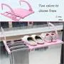 SHINGONE Expandable Clothes Drying Rack Radiator Airer for Laundry Bathroom Balcony Hanging Shelf Adjustable Storage Rack Portable Window Sill Rack Stainless Steel Clothes Hanger, Pink