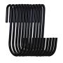 12 Pack 3.5 Inch Black S Shaped Hooks Hanging Hangers for Bathroom Bedroom Office Kitchen Garden