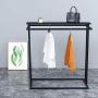 WZP Clothing Display Rack Nordic Clothing Store Display Stand,Creative Wrought Iron Double Row Coat Rack,Simple Fashion Floor Hanger Floor-Standing/Black / 120cm