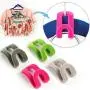 20PC Random Color Creative Mini Flocking Clothes Hanger Easy Hook Closet Organizer Home