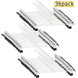 GoodtoU Pants Hangers - 36 PCS Skirt Hangers Pants Hanger with Clips Metal Pant Hangers Space Saving for Pants Skirts Clothes