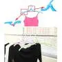 King&Pig 10pcs Folding Plastic Hangers With Hooks For Clothes Towel Organizer Laundry Hanger Rack Travel Outdoor And Home Wardrobe Storage Rack (blue)