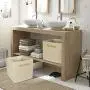 Foldable Storage Cubes Bins Organizer, 13x13in, Beige Foldable Storage Cubes Bins Organizer, 13x13in, Beige