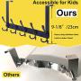 WEBI Over The Door Hook Door Hanger Hook Rack with 5 Tri Hooks for Hanging Coats, Door Towel Rack Towel Hanger Door Coat Hanger Over Door Coat Rack for Bathroom,Behind Back of Door,Black