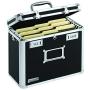 Vaultz Locking Personal File Organizer Tote Box, Letter Size, Black with Chrome (VZ00640)