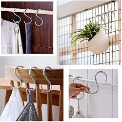 XINJUE 6 Pieces (Solid) Silver Aluminum Alloy S-Shaped Hook/Hook/Universal/Hook, Suitable for Bedroom/Closet/Corridor/Kitchen/Bathroom/Office/Workshop/Pool/Indoor and Outdoor Flower Baskets, etc.