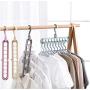 10pcs Random Color Space Saving Organizer Storage Rack Buckle Anti-Slip Hanger 9 Hole Multilayer Windproof Clothes Hanger Fixed Holder