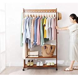 ZHHL Bamboo Clothes Rack Large Hanger Single Multifunctional Hanger Removable, 4 Sizes Optional (Size : 60cmx33cmx166cm)