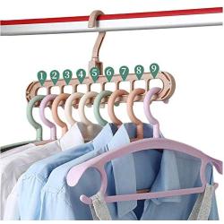 10pcs Random Color Multi-Port Support Circle Clothes Hanger Clothes Drying Rack Multifunction Space Saving Hanger Magic Clothes Hanger