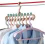 10pcs Random Color Multi-Port Support Circle Clothes Hanger Clothes Drying Rack Multifunction Space Saving Hanger Magic Clothes Hanger