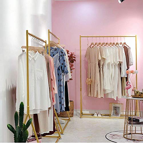 Modern Lady Gold Clothing Racks Iron Clothes Garment for Women Deluxe Cloth Rack Stand Rack For Women Dress Gold hangers for Bedroom Living Room Cloth Store