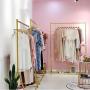 Modern Lady Gold Clothing Racks Iron Clothes Garment for Women Deluxe Cloth Rack Stand Rack For Women Dress Gold hangers for Bedroom Living Room Cloth Store
