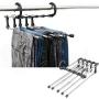 lliang Hangers 5 in 1 Multifunctional Pants Clothes Hanger Folding Space Saving Closet Organizer Storage Rack for Trousers Scarf Tie Belt