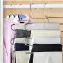Dvicommedy 5 Layers S Shape Multifunctional Clothes Hangers Pants Storage Hangers Cloth Rack Multilayer Storage Cloth Hanger