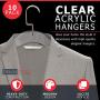 Designstyles Clear Acrylic Clothes Hangers - 10 Pk Stylish and Heavy Duty .5 inch(10mm,12mm,15mm options) Thick Premium Quality Closet Clothing Organizer with Gold Chrome Plated Steel Hooks - Non-Slip Notches