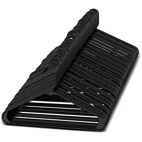 Sharpty Black Plastic Hangers, Plastic Clothes Hangers, Clothing Hangers, Durable and Slim Hangers (60, Black) Sharpty Black Plastic Hangers, Plastic Clothes Hangers, Clothing Hangers, Durable and Slim Hangers (60, Black)
