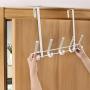 Over The Door Hook, 5 Coat Hooks Door Hanger for Hanging Coats, Hoodies, Hats, Scarves, Purses, Bath Towels, Robes (White)