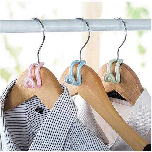 20PC Random Color Creative Mini Flocking Clothes Hanger Home Easy Hook Closet Organizer Decoration