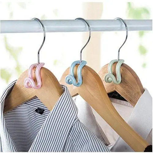 20PC Random Color Creative Mini Flocking Clothes Hanger Home Easy Hook Closet Organizer Decoration