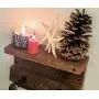 Reclaimed Rough-Sawn Wooden Shelf w/Railroad Track Spike Coat Hangers.