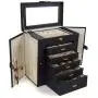 Kendal Huge Leather Jewelry Box/Case/Storage LJC-SHD5BK (Black) Kendal Huge Leather Jewelry Box/Case/Storage LJC-SHD5BK (Black)