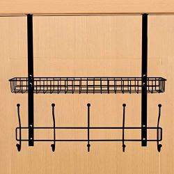 Creative Multifunctional Clothes Hat Hanger Living Room Bedroom Kitchen Hanging Door Hook Rack ( Color : Black )