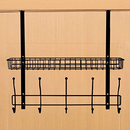 Creative Multifunctional Clothes Hat Hanger Living Room Bedroom Kitchen Hanging Door Hook Rack ( Color : Black )