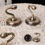 Gugulove Vintage Metal Curtain Tie Back Hooks Window Cloth Holdback Hanger Hanging Holder - White Curtain Hanger Black Cloth Adhesive Holder Gold Leaves Bronze Back Silver R