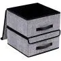 Onlyeasy Foldable Storage Bins Cubes Boxes with Lid - Storage Boxes Cube Cubby Basket Closet Organizer Pack of Two with Leather Handles for Closet Bedroom, 13